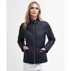 NWT Barbour Women's Swallow Quilt Dark Navy Classic Fall Jacket 6